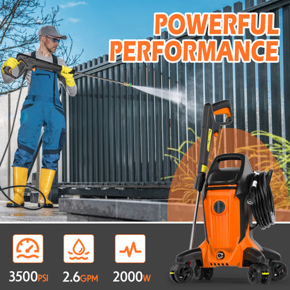 Stream 3500PSI Electric Pressure Washer with 4 Anti-Tipping Wheels