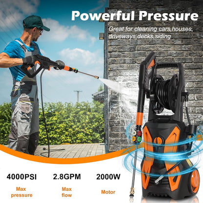 Stream 4000PSI Electric Pressure Washer with Hose Reel