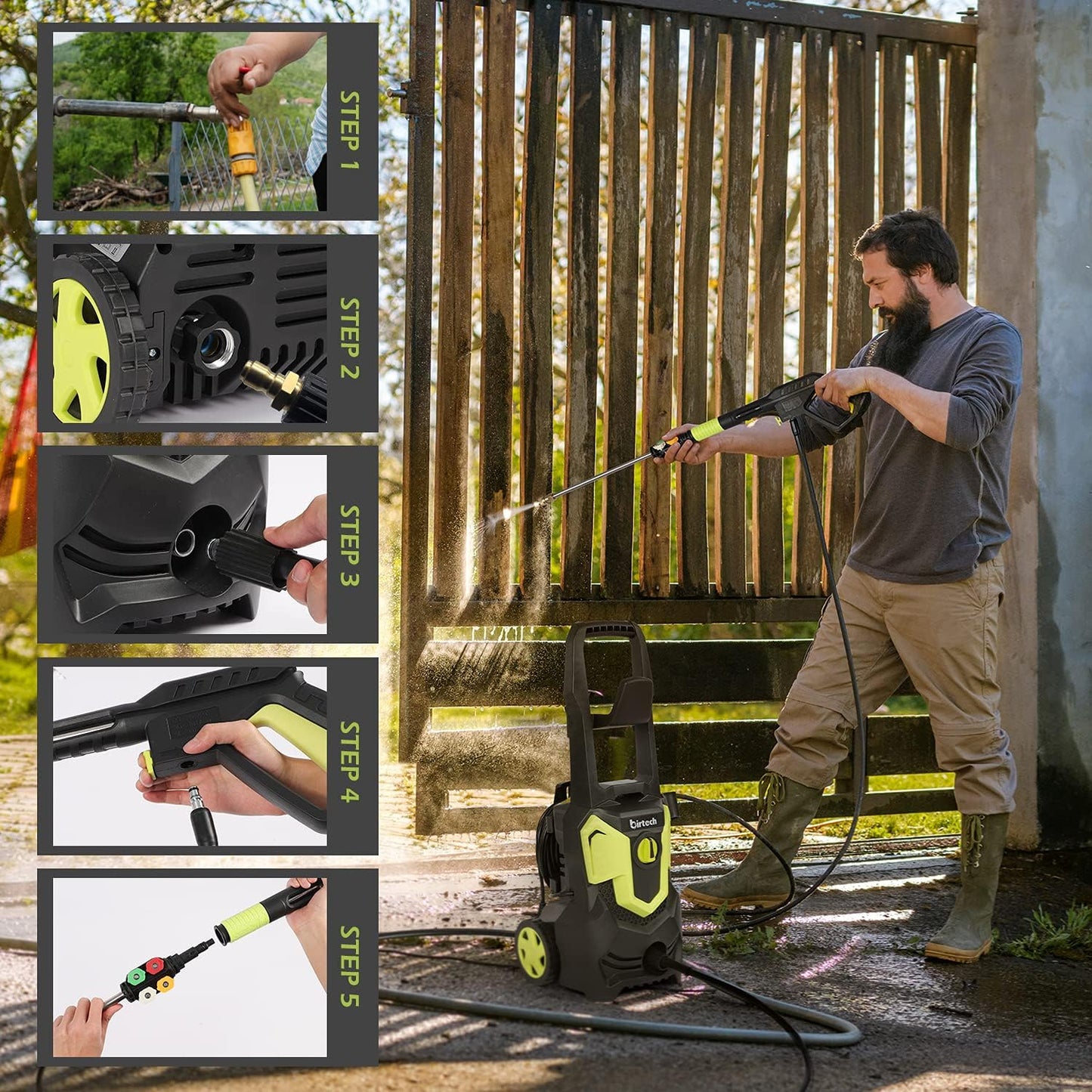 Stream 4000PSI Electric Pressure Washer without Hose Reel Green